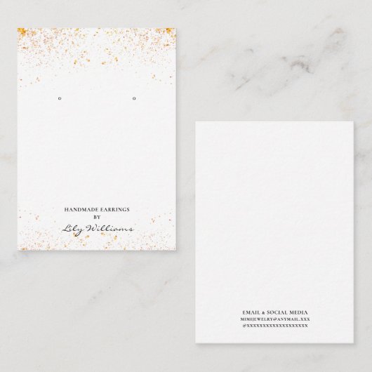 Roze Bloemen Oorbel Display Houder Kaart Visitekaartje (Voorkant / Achterkant)