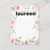 Roze Bloemen Oorbel Display Visitekaartje (Voorkant)