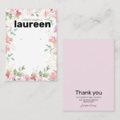 Roze Bloemen Oorbel Display Visitekaartje (Voorkant / Achterkant)