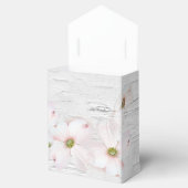 Roze bloemen op Birch Texture Bedankdoosjes (Geopend)
