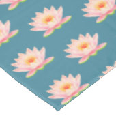 Roze bloemen op Blauwgroen Tafelkleed (Gekanteld)