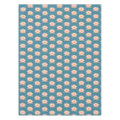 Roze bloemen op Blauwgroen Tafelkleed (Voorkant)