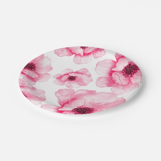 Roze bloemen op Bord (Gekanteld)