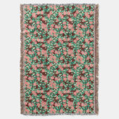 Roze bloemen op chocoladeachtergrond deken (Voorkant Verticaal)
