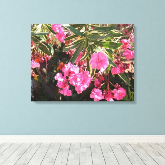 Roze bloemen op de boom canvas afdruk (Insitu (Houten vloer))