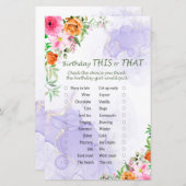 Roze bloemen op een dag dit of dat spel (Voorkant / Achterkant)