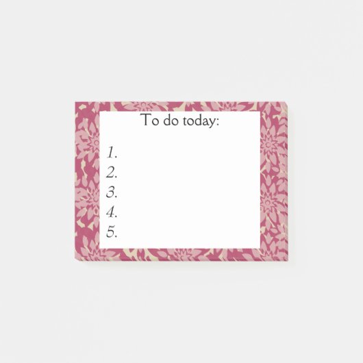 Roze bloemen op een rode Post-it Post-it® Notes (Voorkant)