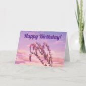  Roze Bloemen op een Sunset Sky Verjaardag Kaart (Voorkant)