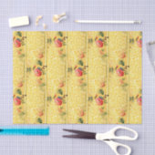  roze bloemen op gouden achtergrond tissuepapier (Craft)