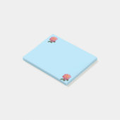 Roze bloemen op lichtblauwe dingen om te doen post-it® notes (Schuin)