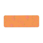 Roze Bloemen op Oranje Achtergrond Leeg Label (Voorkant)