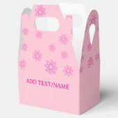 Roze bloemen op pastel roze bedankdoosjes (Geopend)