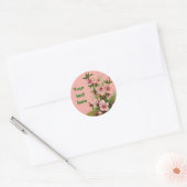 Roze bloemen op roze achtergrond Stickers (Envelop)
