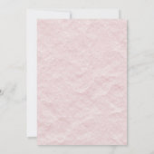 Roze Bloemen op Wit & Roze Bruiloft Kaart (Achterkant)