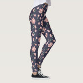  roze bloemen op zee leggings (Rechts)