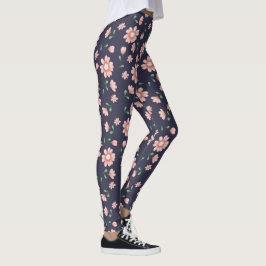  roze bloemen op zee leggings