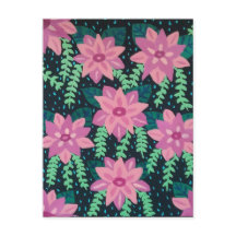Roze bloemen op zwart