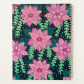 Roze bloemen op zwart planner (Achterkant)