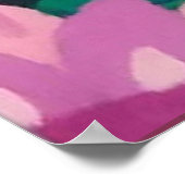 Roze bloemen op zwart poster (Hoek)