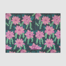 Roze bloemen op zwart schilderpapier tissuepapier