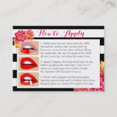 Roze bloemen op zwarte en witte aanvraag & Tips-ka Visitekaartje (Voorkant)