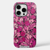 Roze bloemen op zwarte wijnstokken Case-Mate iPhone case (Achterkant)