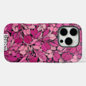 Roze bloemen op zwarte wijnstokken Case-Mate iPhone case (Achterkant (horizontaal))
