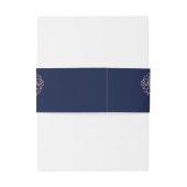 Roze Bloemen Outline Bruiloft Uitnodigingen Wikkel (Achterkant Voorbeeld)