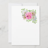 Roze Bloemen Ovaal 60ste Verjaardagsfeest Kaart (Achterkant)