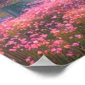 Roze Bloemen Overgroeiende het Bos Moeras Poster (Hoek)