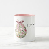 Roze Bloemen Paasei Boog Mok (Midden)