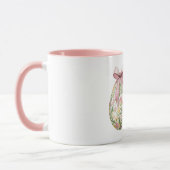 Roze Bloemen Paasei Boog Mok (Links)