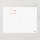 Roze Bloemen Paasmand Feestdagenkaart (Achterkant)