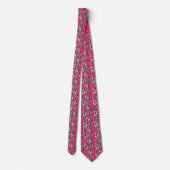 Roze Bloemen Paisley Patroon Ontwerp Stropdas (Achterkant)