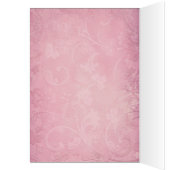 Roze Bloemen Paisley Tafelnummer Kaart (Binnen (Links))