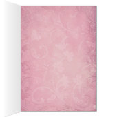 Roze Bloemen Paisley Tafelnummer Kaart (Binnen (Rechts))