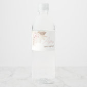 Roze Bloemen Pampas Boho Baby shower Waterfles Etiket (Voorkant)