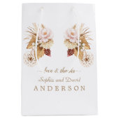 Roze Bloemen Pampas Gras Gedroogde Palm Bladeren B Medium Cadeauzakje (Voorkant)