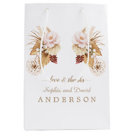 Roze Bloemen Pampas Gras Gedroogde Palm Bladeren B Medium Cadeauzakje