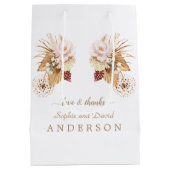 Roze Bloemen Pampas Gras Gedroogde Palm Bladeren B Medium Cadeauzakje (Achterkant)