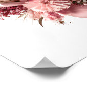 Roze Bloemen Pampas Grass Boho Bloemen in Vaas Poster (Hoek)