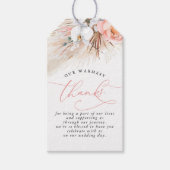 Roze Bloemen Pampas Grass Bruiloft Gift Labels Cadeaulabel (Voorkant)