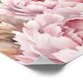 Roze Bloemen Pampas Grass Meisje Baby shower Welko Poster (Hoek)