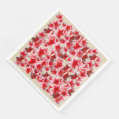 Roze Bloemen Papier Diner Servetten (Hoek)