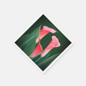 Roze bloemen papier feest servetten (Hoek)