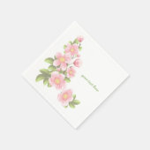 Roze bloemen Papier servet (Hoek)