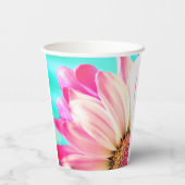 Roze bloemen papieren bekers (Achterkant)