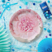 Roze bloemen papieren bordje (Feest)