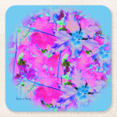 Roze Bloemen Papieren Onderzetter (Voorkant)