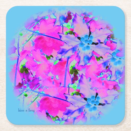 Roze Bloemen Papieren Onderzetter (Voorkant)